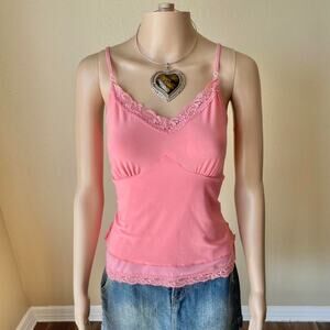 Early 2000s pink lace cami